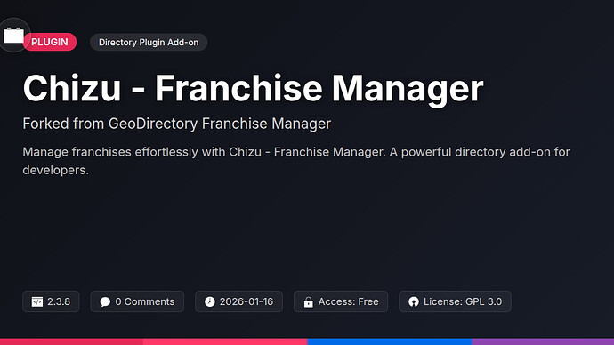 GeoDirectory Franchise Manager