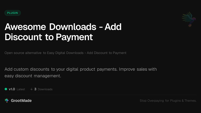 Awesome Downloads - Add Discount to Payment