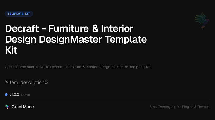 Decraft - Furniture & Interior Design DesignMaster Template Kit