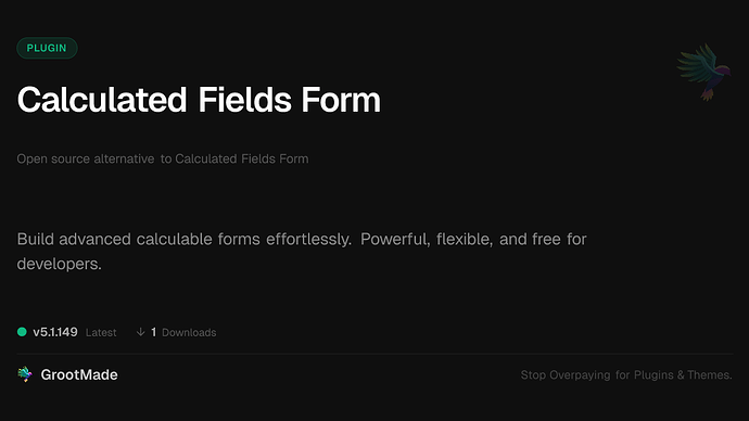 Calculated Fields Form