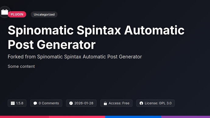 Spinomatic Spintax Automatic Post Generator