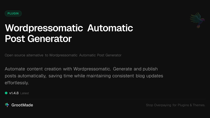 Wordpressomatic Automatic Post Generator