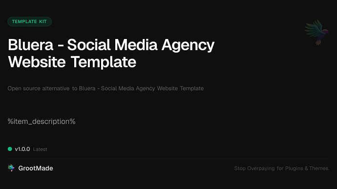 Bluera - Social Media Agency Website Template