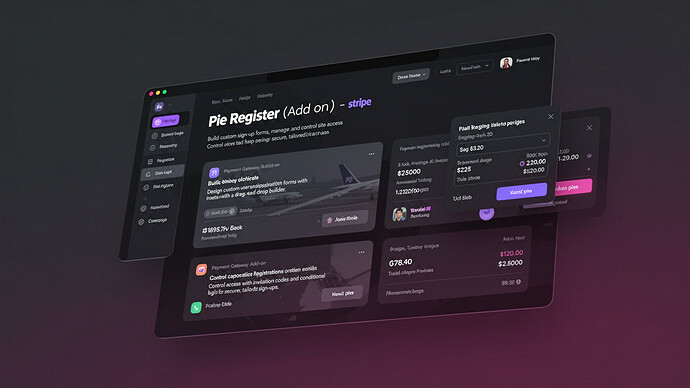 Pie Register (Add on) - Stripe