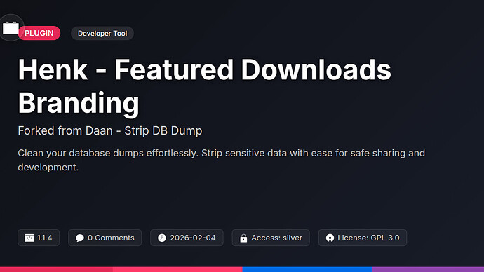 HENK - Strip DB Dump