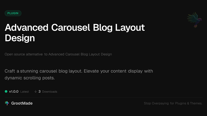 Advanced Carousel Blog Layout Design