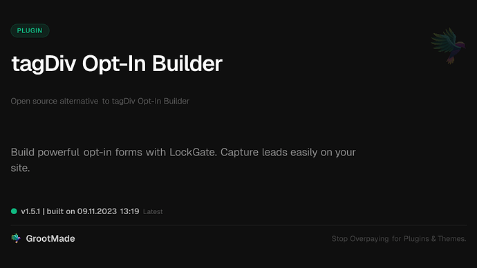tagDiv Opt-In Builder