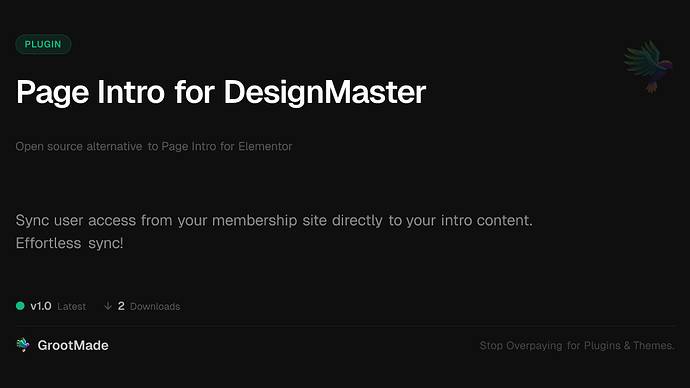 Page Intro for DesignMaster