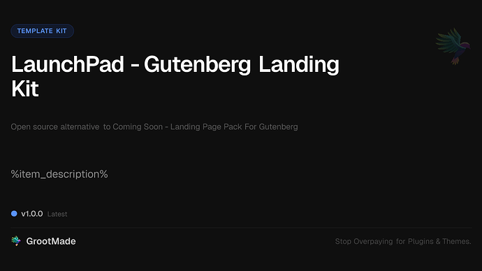 LaunchPad - Gutenberg Landing Kit