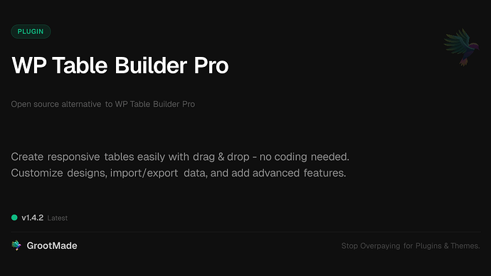 WP Table Builder Pro