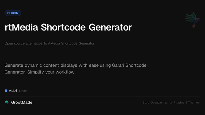 rtMedia Shortcode Generator