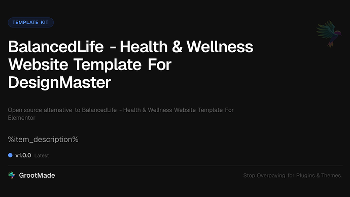 BalancedLife - Health & Wellness Website Template For DesignMaster