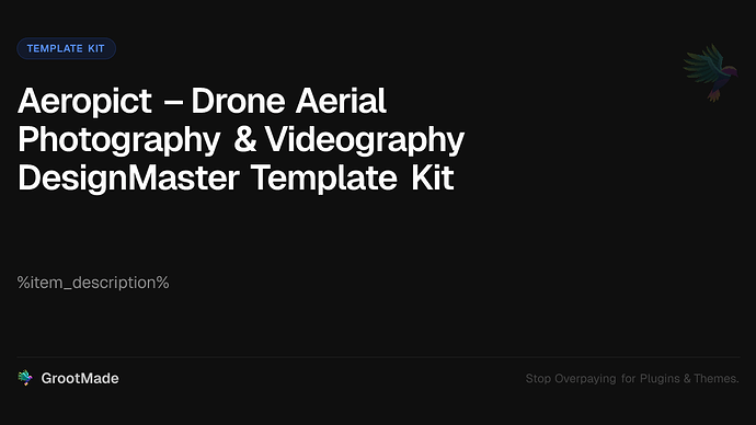 Aeropict – Drone Aerial Photography & Videography DesignMaster Template Kit