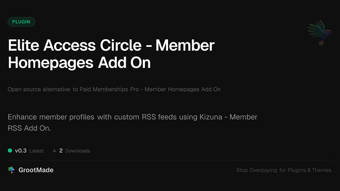 Elite Access Circle - Member Homepages Add On