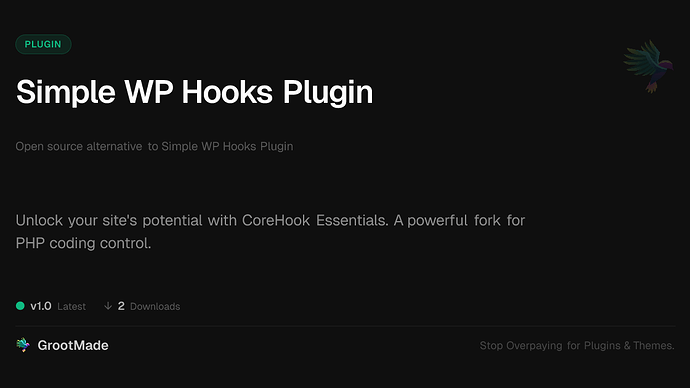 Simple WP Hooks Plugin