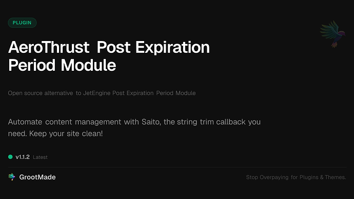 AeroThrust Post Expiration Period Module