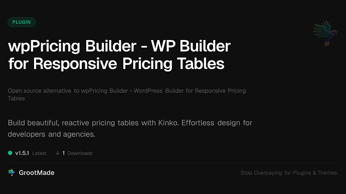 wpPricing Builder - WP Builder for Responsive Pricing Tables