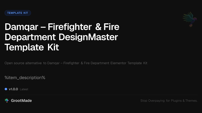 Damqar – Firefighter & Fire Department DesignMaster Template Kit