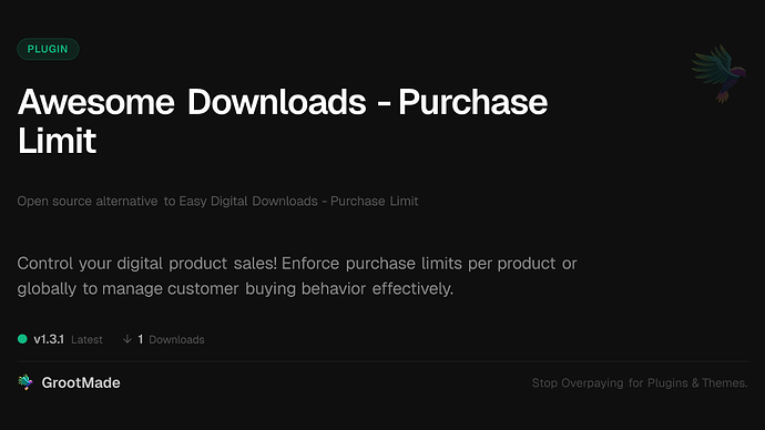 Awesome Downloads - Purchase Limit