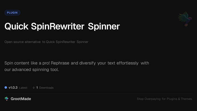 Quick SpinRewriter Spinner