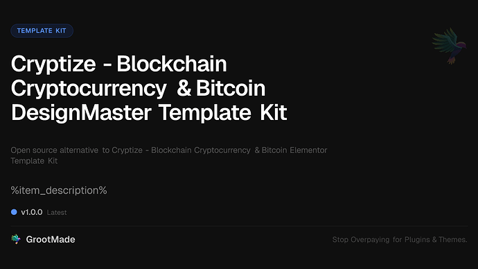Cryptize - Blockchain Cryptocurrency & Bitcoin DesignMaster Template Kit