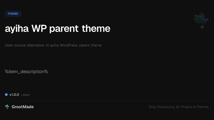 ayiha WP parent theme