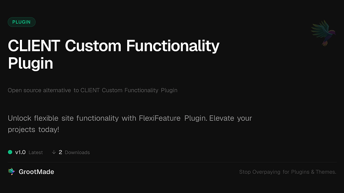 CLIENT Custom Functionality Plugin