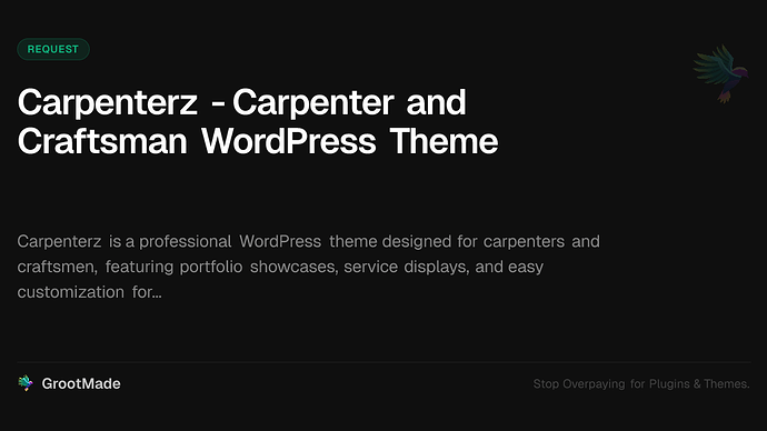 Carpenterz - Carpenter and Craftsman WordPress Theme