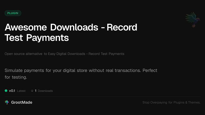 Awesome Downloads - Record Test Payments