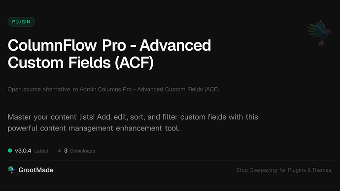 ColumnFlow Pro - Advanced Custom Fields (ACF)