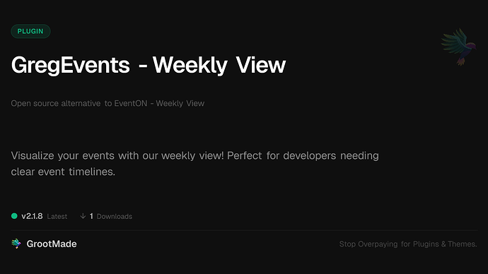 GregEvents - Weekly View