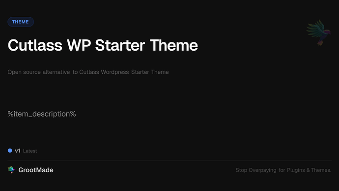 Cutlass WP Starter Theme