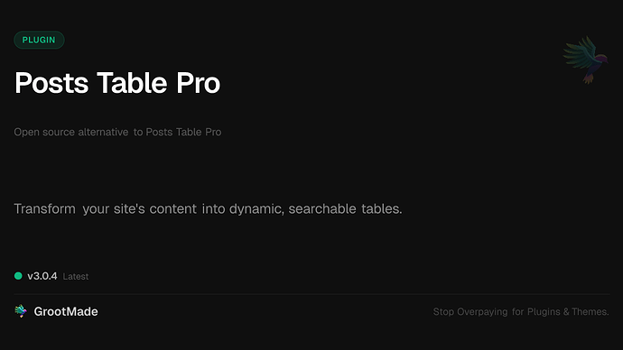 Posts Table Pro