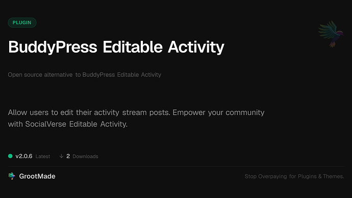 BuddyPress Editable Activity