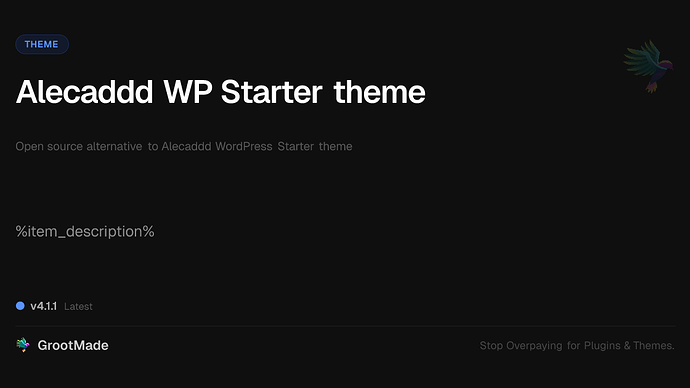 Alecaddd WP Starter theme