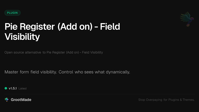 Pie Register (Add on) - Field Visibility