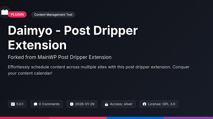 MainWP Post Dripper Extension