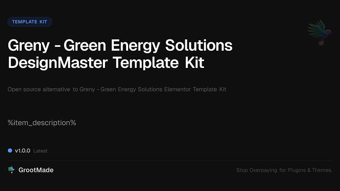 Greny - Green Energy Solutions DesignMaster Template Kit