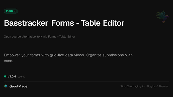 Basstracker Forms - Table Editor
