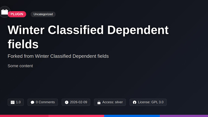 Winter Classified Dependent fields