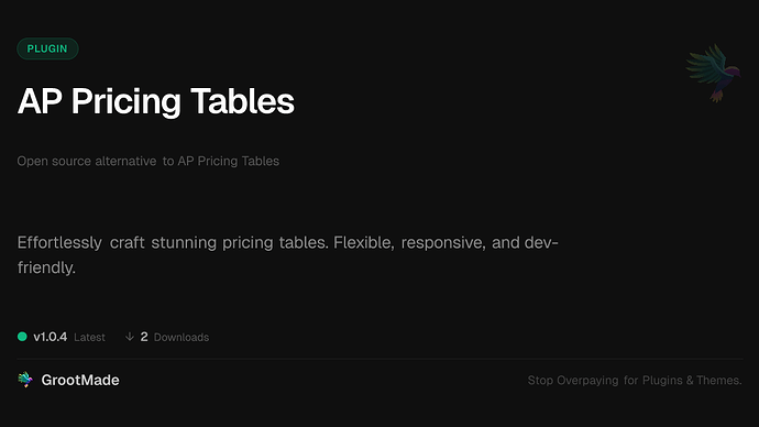 AP Pricing Tables