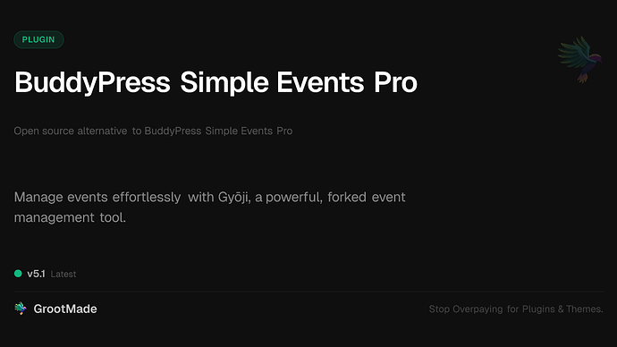 BuddyPress Simple Events Pro