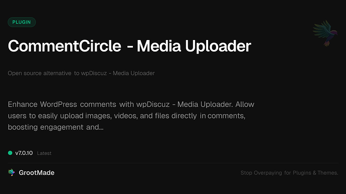 CommentCircle - Media Uploader