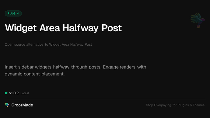 Widget Area Halfway Post