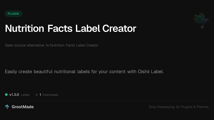 Nutrition Facts Label Creator