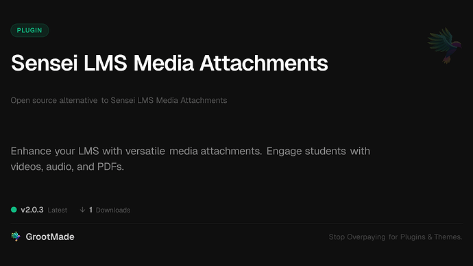 Sensei LMS Media Attachments