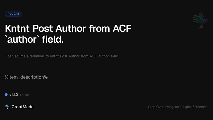 Kntnt Post Author from ACF  field.