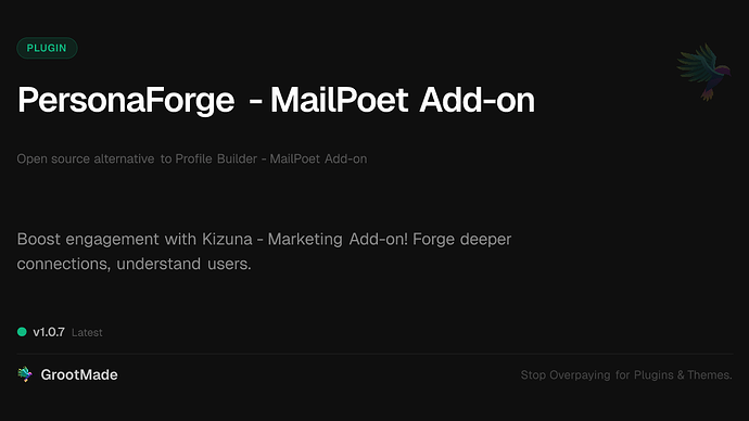 PersonaForge - MailPoet Add-on