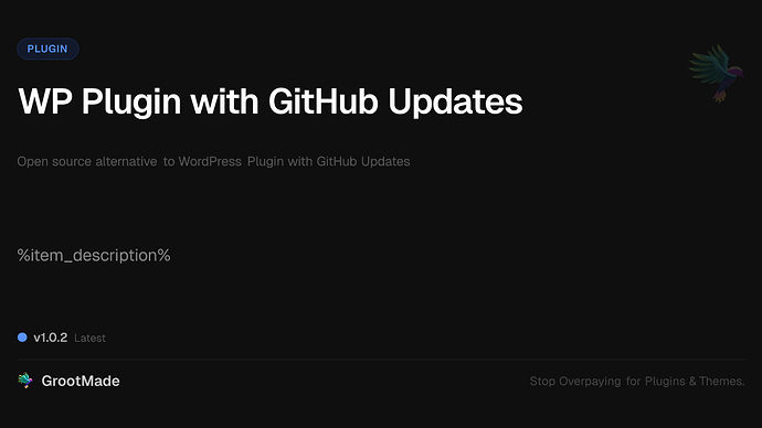 WP Plugin with GitHub Updates