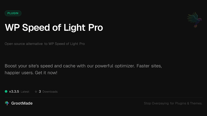 WP Speed of Light Pro